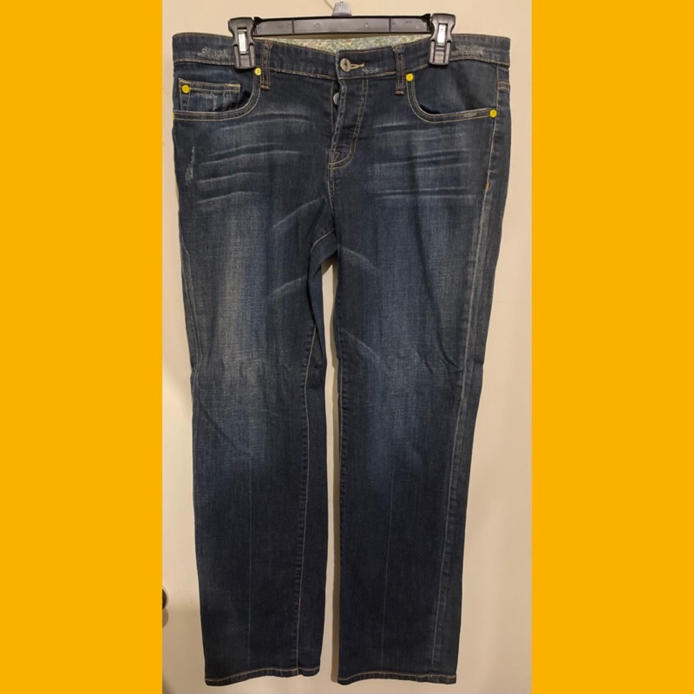 Bisou Bisou skinny dark blue wash jeans sz 10